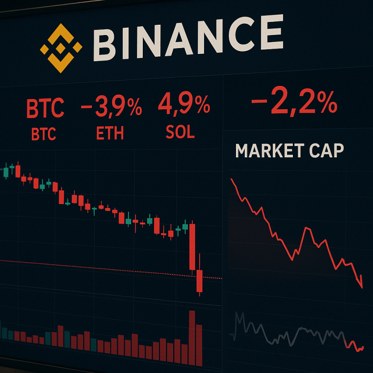 Binance market update: crypto cap dips 2.2% as traders reduce exposure ahead of macro data