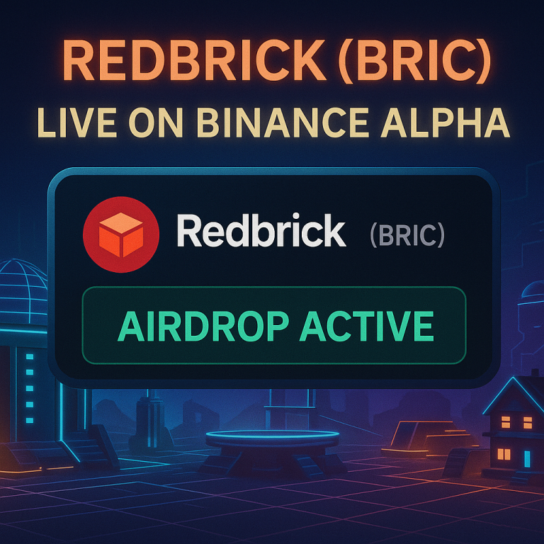 Binance lists Redbrick (BRIC) on Alpha—airdrop event boosts Web3 creator engagement