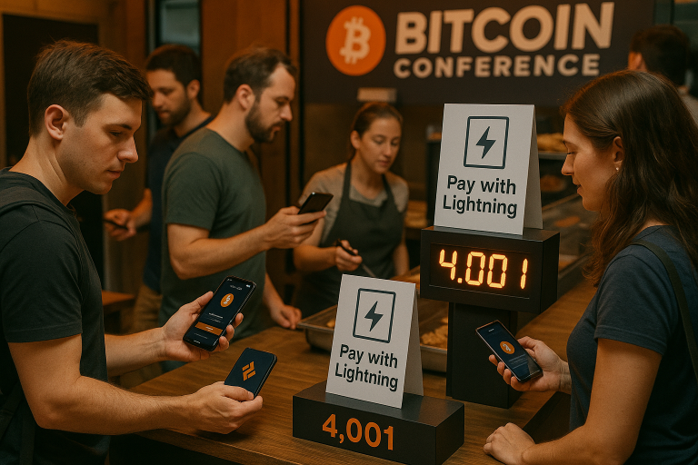 Bitcoin Conference 4,001 POS transactions record using Lightning wallets for real-time crypto payments