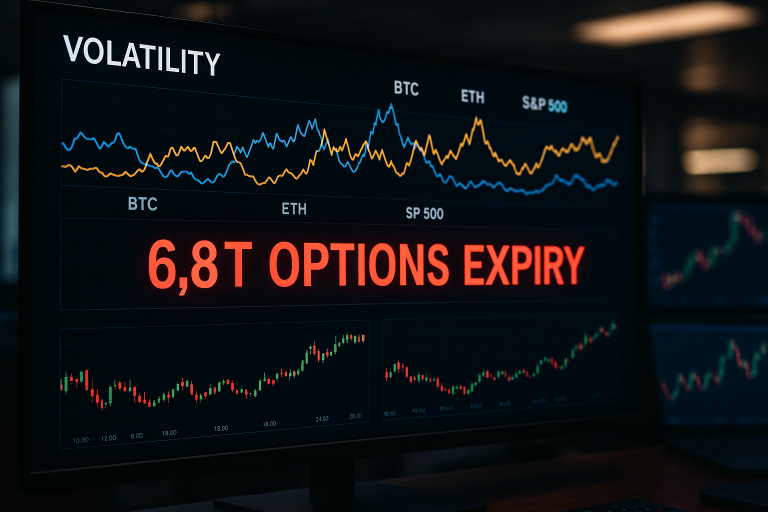 $6.8T options expiry driving crypto volatility today across traditional and crypto markets